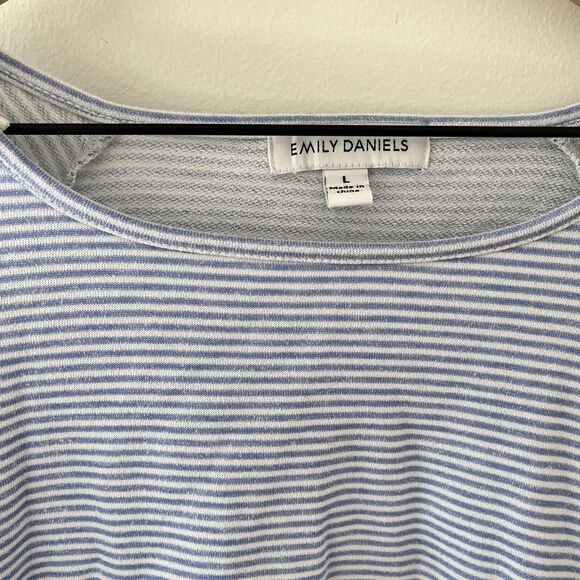 Emily Daniels Cotton Blend Stripe Shirt Preppy Nautical - Large - Picture 4 of 8